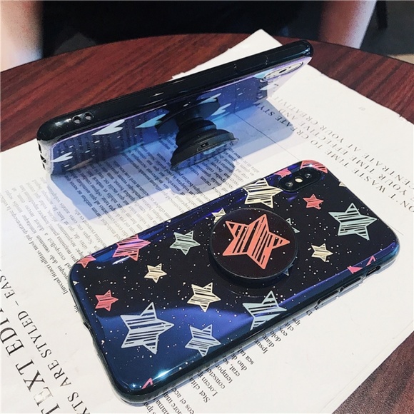 *NEW iPhone X/XS/7/8/Plus Heart/Star Case W/Holder - Picture 5 of 8